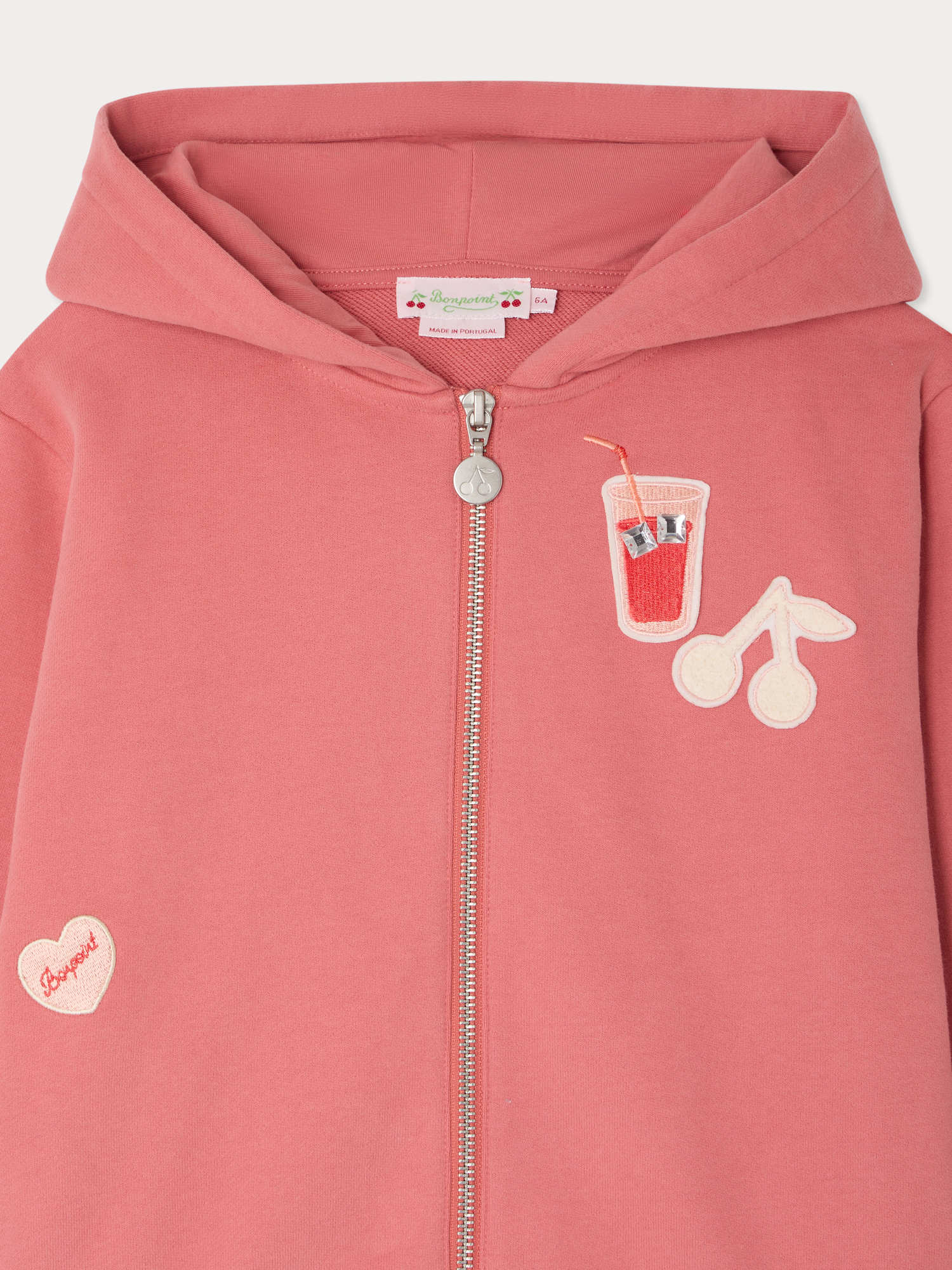 Talent cherry embroidered hoodie in organic cotton - Image 3