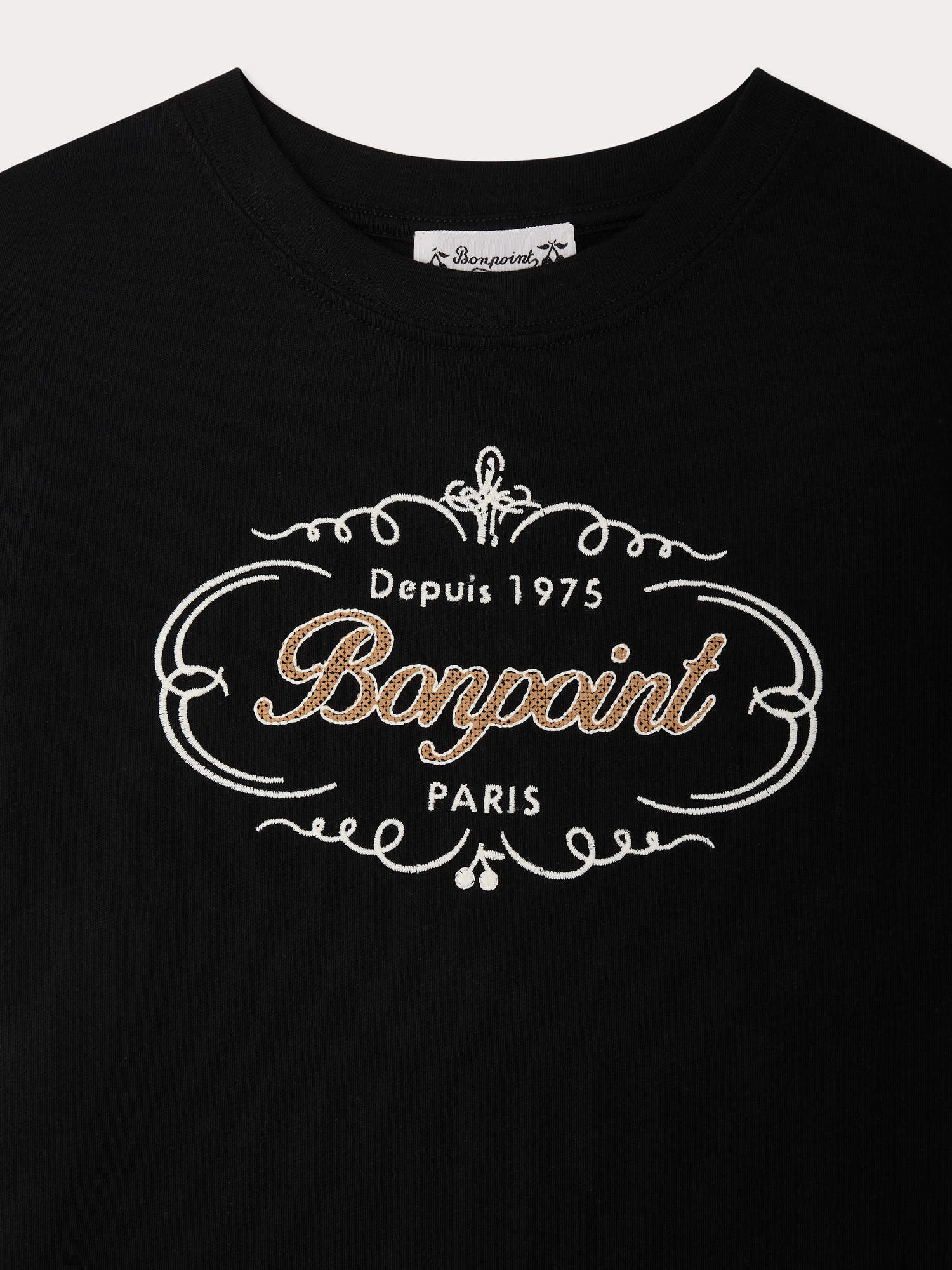 Thibald T-shirt with Heritage logo embroidered in organic cotton - Image 3