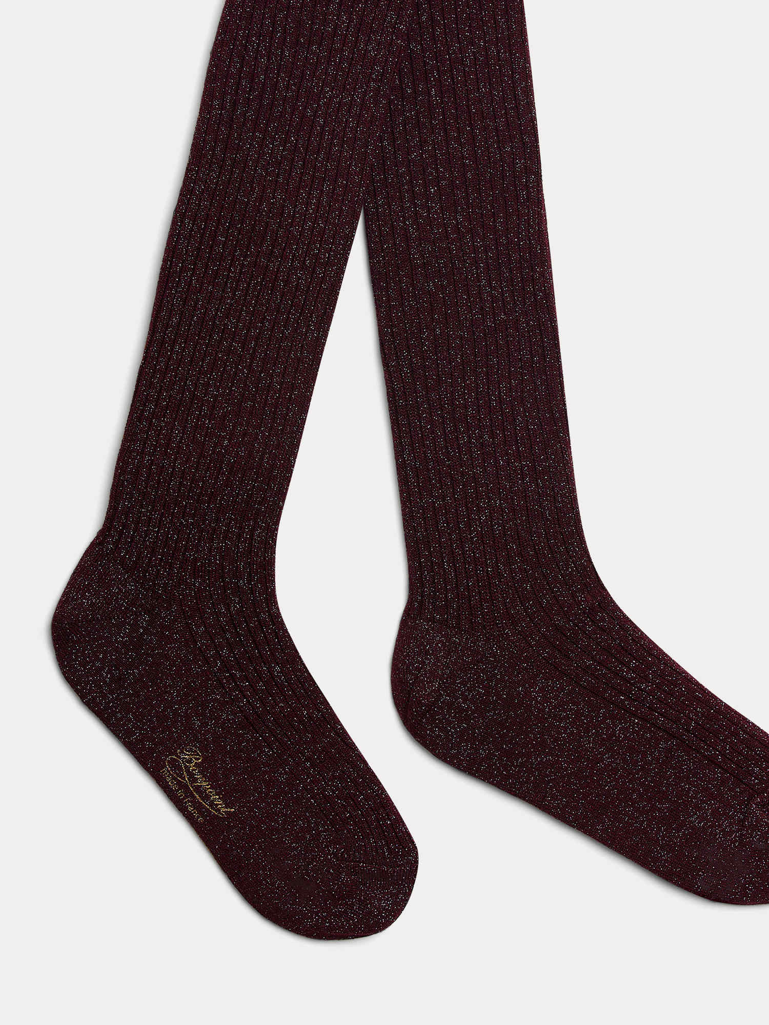 Thomini tights in dark purple metallic thread and cotton - Image 2