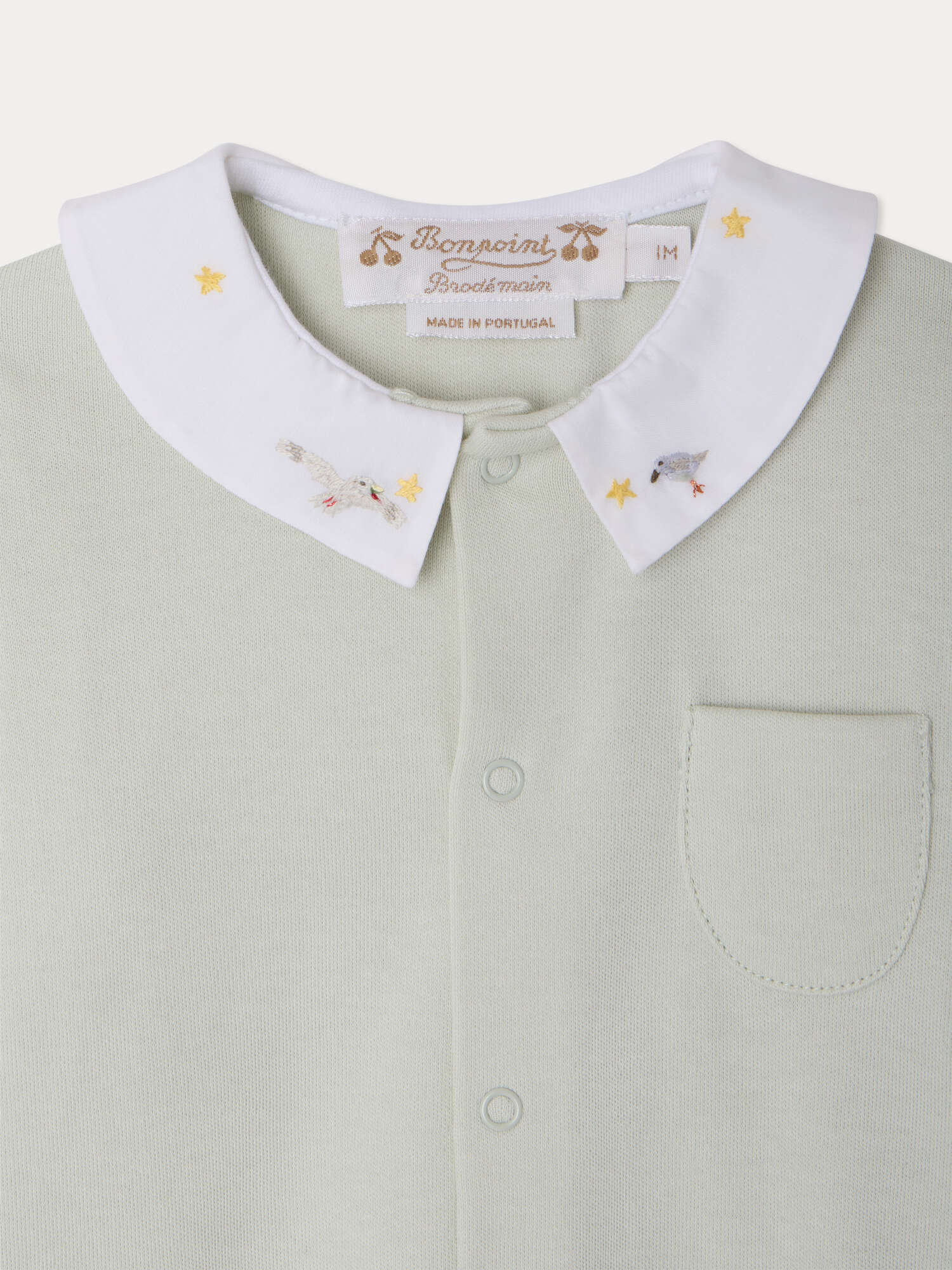 Tilouan pajamas with hand-embroidered seagull in organic cotton - Image 3