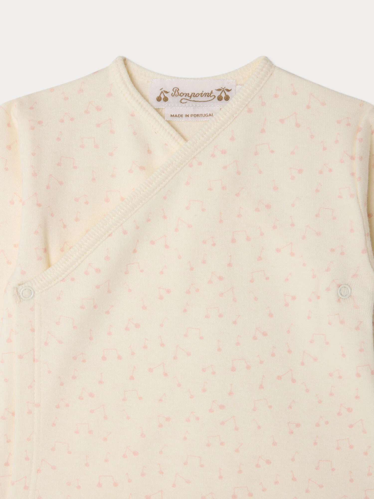 Timao set printed with cherries and musical notes in organic cotton - Image 3