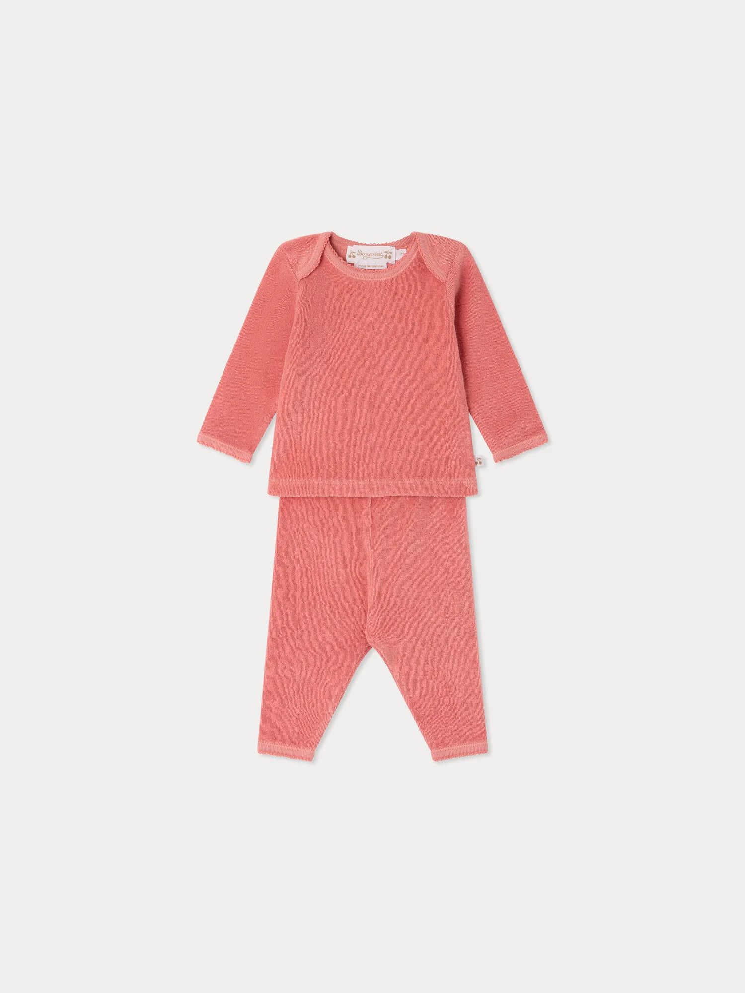 Timi set in pink organic terry cotton