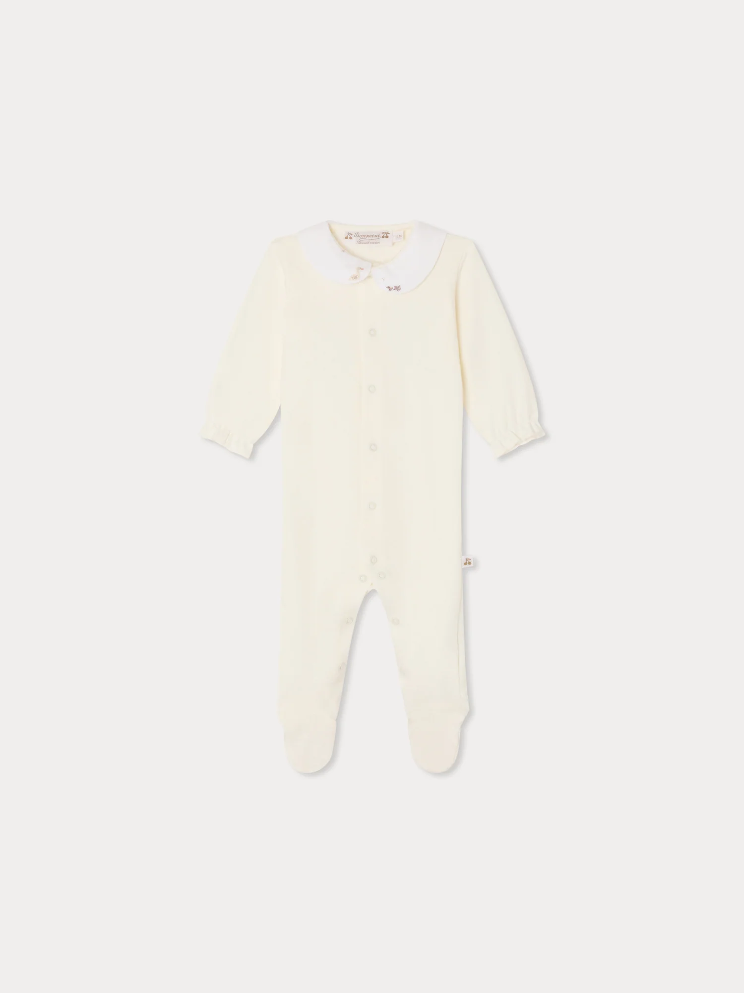 Tintina pyjamas with hand-embroidered swans and organic cotton pointelle knit