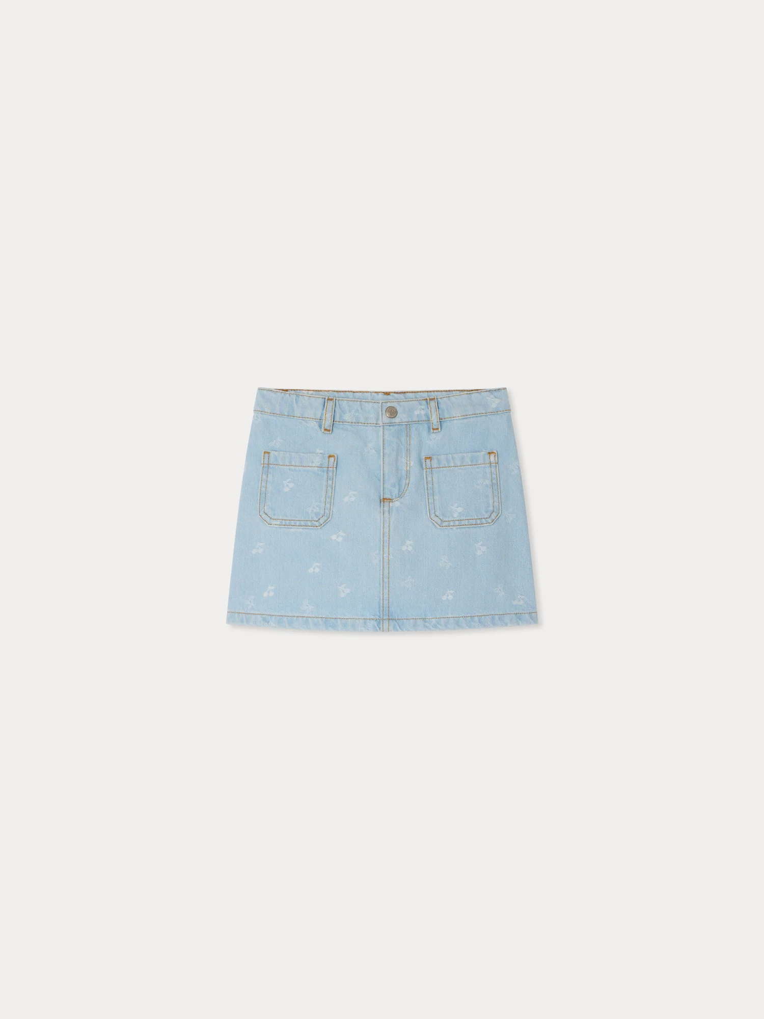 Tison skirt in cherry jacquard denim