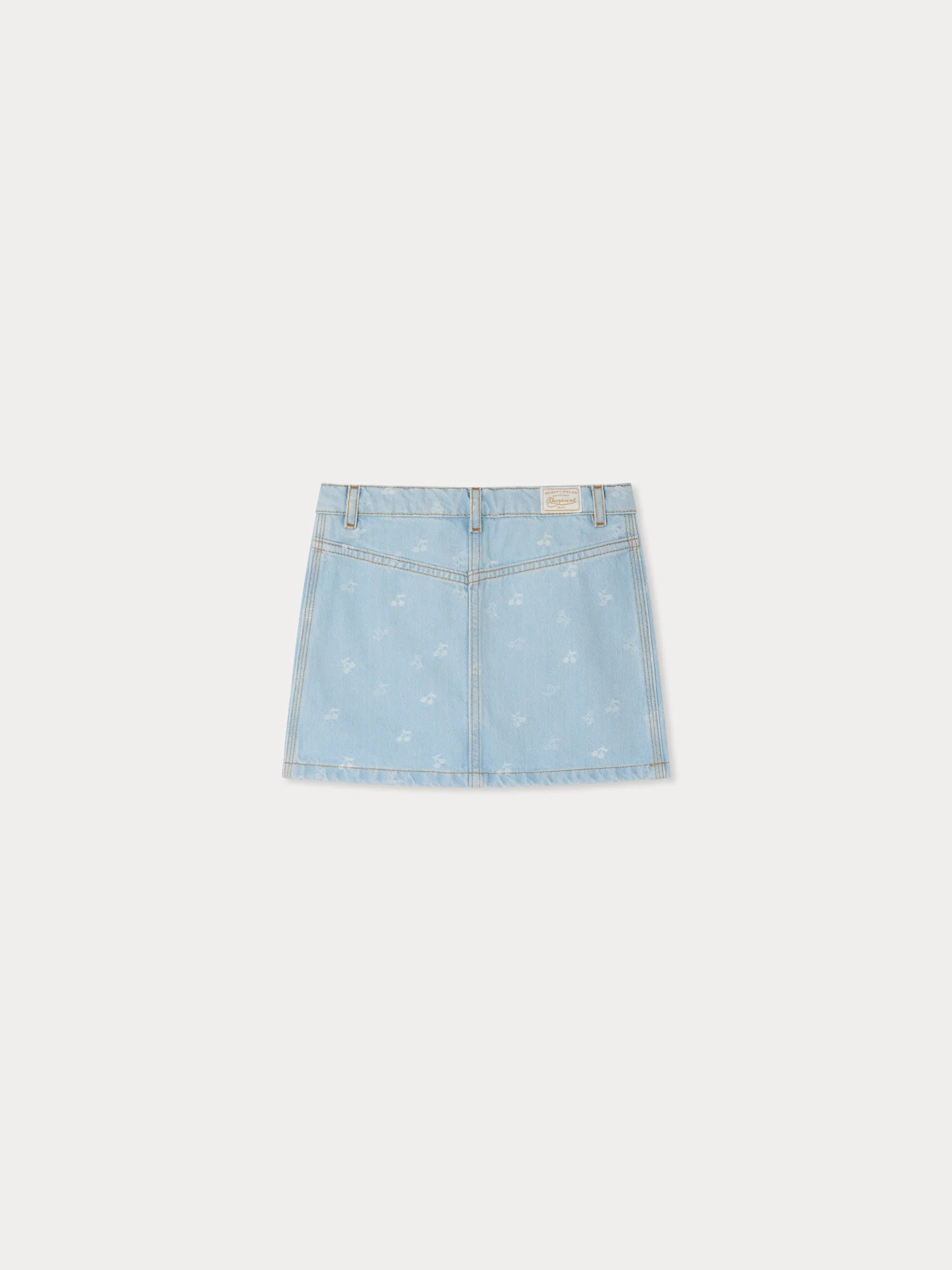 Tison skirt in cherry jacquard denim - Image 2