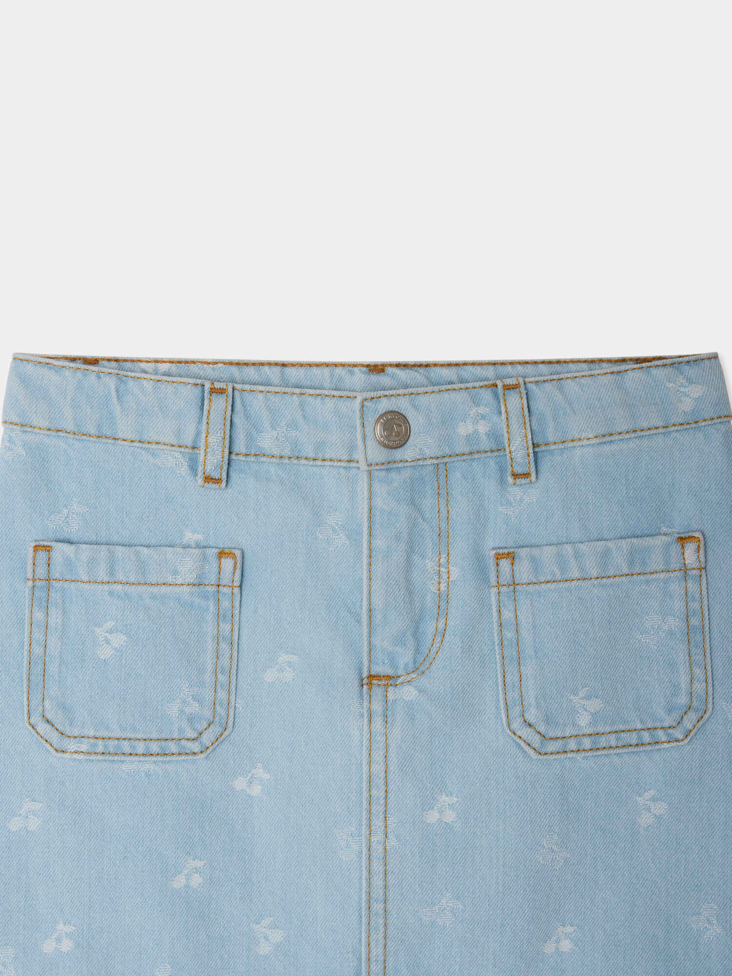 Tison skirt in cherry jacquard denim - Image 3