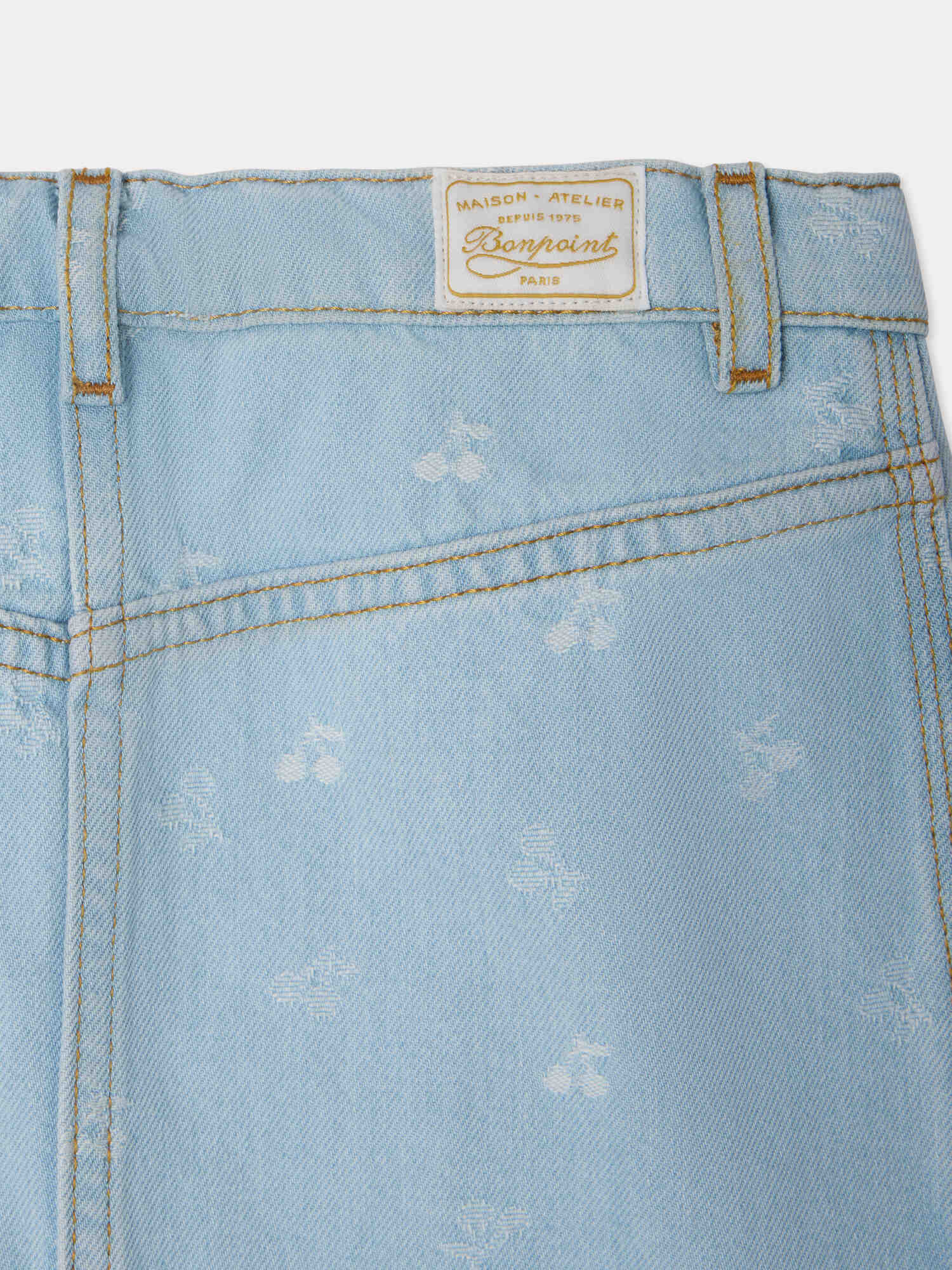 Tison skirt in cherry jacquard denim - Image 4